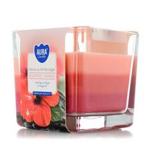 Aromatická sviečka v skle s hibiskusom a bielou šalviou.
