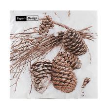 60877 SERVÍTKY CONES IN SNOW 33X33CM - FLORASYSTEM
