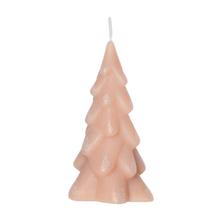 Vianočná sviečka v tvare stromčeka, béžová farba.