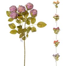 Umelé kvety - Ruža kusovka KS RUŽE 6F 43CM