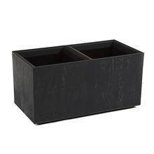 Čierny matný obal na rastliny s dvoma oddeleniami.