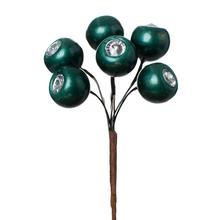 Zápich bobule s kamienkom zelené, 6 kusov, 15 cm.