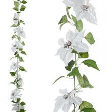 Strieborná girlanda s vianočnými ružami