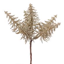 Zápich stromčeky s glitrom v šampanskom odtieni, 17 cm.