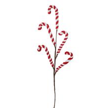 Vianočný zápich s lízatkami v bielej a červenej farbe, 48 cm.