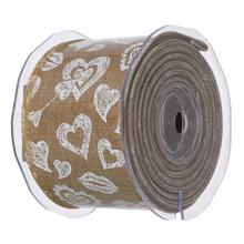 Jutová stuha srdce NATURAL 6cmX10m