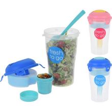 Dóza na mysi s lyžičkou, modrá a ružová, plastová