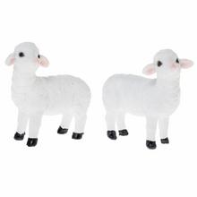 Biele ovce z polyetylénu, 8 cm, mix