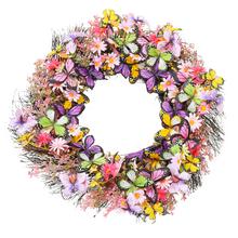 Veniec s motýľmi v fialovo-ružových farbách.