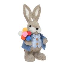 Zajac s balónmi, slamový dekoratívny prvok.