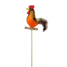 Zápich kohút 30 cm s farebným perím.