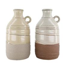 Keramická váza fľaša v dvoch farbách.