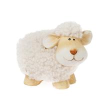 Biela keramická ovečka s jemným povrchom.