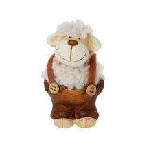 Keramická ovečka v nohaviciach, bielo-hnedá farba.