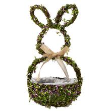 Obal zajac z prútia s ušami a stuhou.