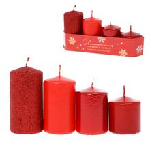 Sada červených adventných sviečok Glamours.