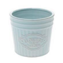 Modrý obal na suché aranžovanie s nápisom Flowers Garden.