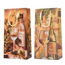 Darčeková taška na dve vína s dekoratívnym dizajnom.