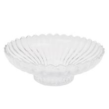Sklenená misa s priemerom 32 cm a výškou 11,1 cm.