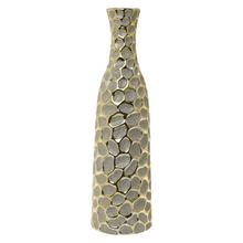 Keramická váza so zlatým lesklým vzorom, výška 50 cm.