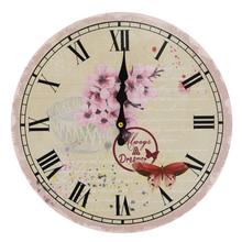 Nástenné hodiny s čerešňovým kvetom a motýľmi.