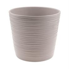 Obal na kvetináč Ceramica Rigato v svetlohnedej farbe.