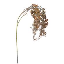 Umelý konár s drobnými lístkami v zelenej a hnedej farbe, dĺžka 97 cm.