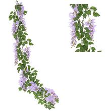 Fialová girlanda z umelých kvetov Vistéria s dĺžkou 180 cm.