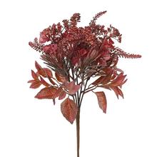 Umelé kvety Zeleň Erika červená s eukalyptom a euphorbiou.