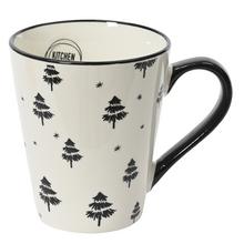 Porcelánový hrnček so stromčekmi, priemer 8,7 cm, výška 10 cm.