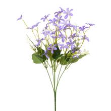 Kytica drobných fialových kvetov s listami.