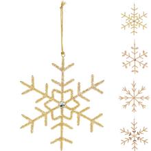 Zlatá snehová vločka na zavesenie.