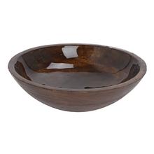Miska z mangového dreva s hnedou povrchovou úpravou.