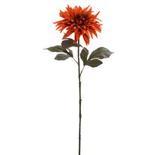 Umelá kvetina Dália v oranžovej farbe, 68 cm vysoká.