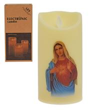 LED sviečka s obrazom Panny Márie.