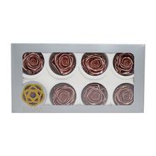 Ruža preparovaná v ružovom zlate, balenie 8 ks.