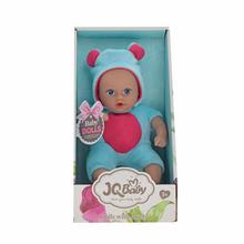 Bábika s modrým oblečením a ružovým srdcom, 23 cm.