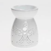 Biela porcelánová aromalampa v tvare anjela.