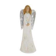 Biely anjel s striebornými krídlami, dekoratívny predmet.