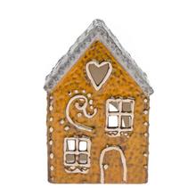 Porcelánový domček sivooranžový na sviečku.