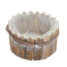 Oválny obal z dreva s plastovou vložkou.