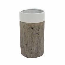 Obal váza s dreveným vzorom, hnedobiely