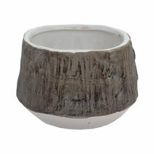 Obal s dreveným vzorom, keramický, hnedobiely.