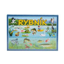Hra RYBNÍK s obrázkami ryb a zvierat v rybníku.