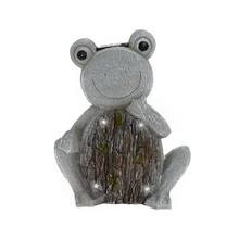 Keramická žaba s usmievavou tvárou a svetielkami.