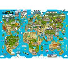Puzzle 1000 dielov s mapou sveta v 8-bitovom štýle.