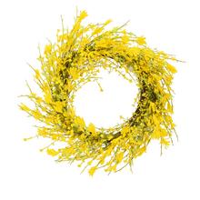 Zlatý veniec s umelými kvetmi.