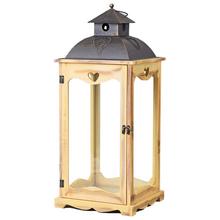 Lampa z dreva a kovu s prírodným vzhľadom, 60 cm vysoká.