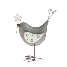 Dekoratívny vtáčik s kvetom v mentolovej farbe.