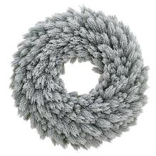 Umelý veniec z čečiny, osnežený, priemer 58 cm.